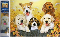 Peinture diamant Chiens camarades 30x40 cm