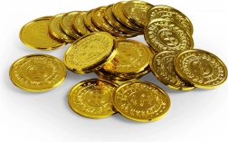 Pièces en plastique doré pour jeux, 24 pcs