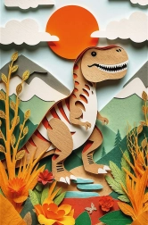 Puzzle Paper Art : Dinosaures 160 pièces