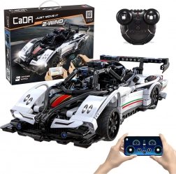 Kit de construction CaDA RC voiture de course Z-Wind, blanche, 457 pièces, Dual Mode