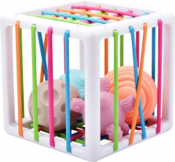 Woopie Baby cube sensoriel élastique et trieur pour enfants – formes folles, 5 pcs