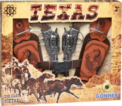 Set cowboy Gonher – 2 revolvers en métal avec étuis pour capsules 8 coups