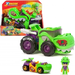 T-Racers T‑Rex Mega Wheels set avec lanceur et pilote