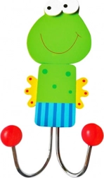 porte-manteau en bois grenouille