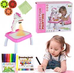 Projecteur à dessin Licorne – set rose avec feutres et disques