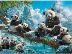 Puzzle Pandas, plaisir hivernal 2000 pièces CASTORLAND