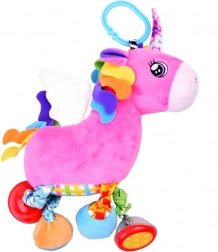 Jouet en peluche suspendu licorne avec hochet pour poussette