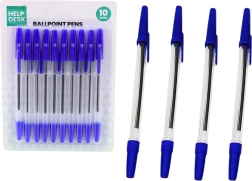 Lot de 10 stylos-bille bleus classiques