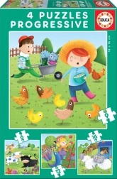 Educa puzzle Animaux de la ferme 4en1 (6–16 pièces)