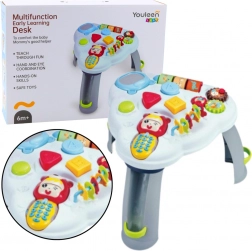 Table éducative interactive triangulaire avec téléphone, lumières et sons