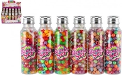 Perles en plastique avec cordon dans une petite boîte – mélange de couleurs