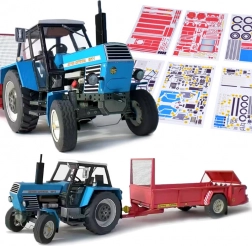 Maquette en papier du tracteur ZETOR Crystal 8011 avec épandeur RU-5 1:32