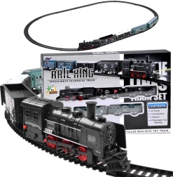 Chemin de fer électrique avec locomotive et wagons