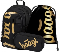 baagl ensemble scolaire skate gold – sac à dos, trousse et sac