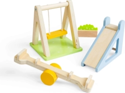 Aire de jeux extérieure en bois Bigjigs Toys pour maison de poupées