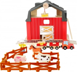 Ferme en bois avec accessoires pour enfants