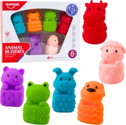 blocs et animaux de bain en caoutchouc souple, set de 6 pcs