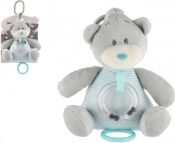 Ourson musical en peluche bleu crème 18 cm TULILO