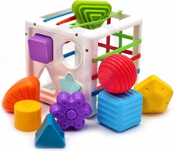 woopie baby cube sensorielle élastique – trieur de formes, 11 pièces