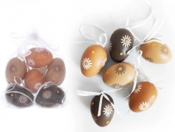 Oeuf peint en plastique décoratif 6 cm, 6 pcs