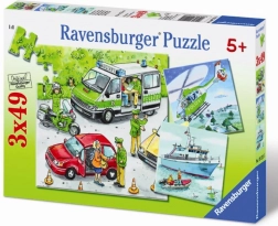 Puzzle Police en action 3×49 pièces RAVENSBURGER