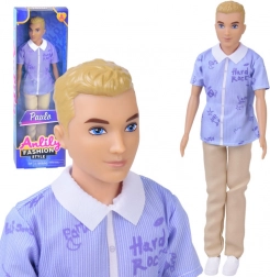 Anlily poupée garçon blond en chemise et pantalon clair