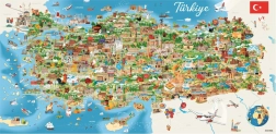 ANATOLIAN Puzzle panoramique Carte de Turquie 1500 pièces