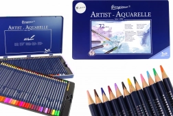 Set de 72 crayons aquarellables dans un étui métallique
