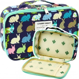 Trousse scolaire confortable avec organiseur et poche intérieure - bleu