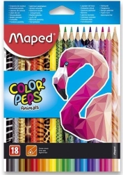 Crayons triangulaires MAPED Color'Peps Animals 18 pcs