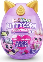 Rainbocorns chaton en œuf – violet‑doré, série 2