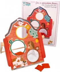 Jeu de ferme en bois avec petits sacs