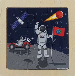 Puzzle en bois Espace – Sur la Lune, 9 pièces