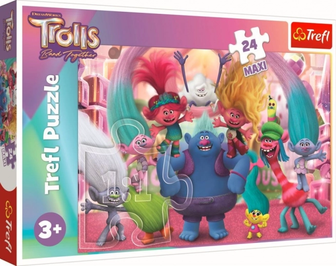 Puzzle maxi 24 pièces – dans le monde des TROLLS