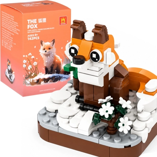 Kit de construction technique animaux sauvages terrestres, renard, 142 pièces