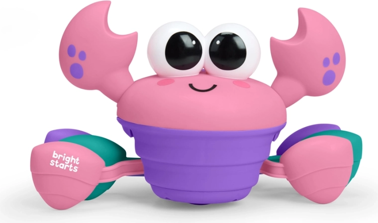 Bright Starts crabe musical et multisensoriel rampant Rockin' Crawling Crab rose