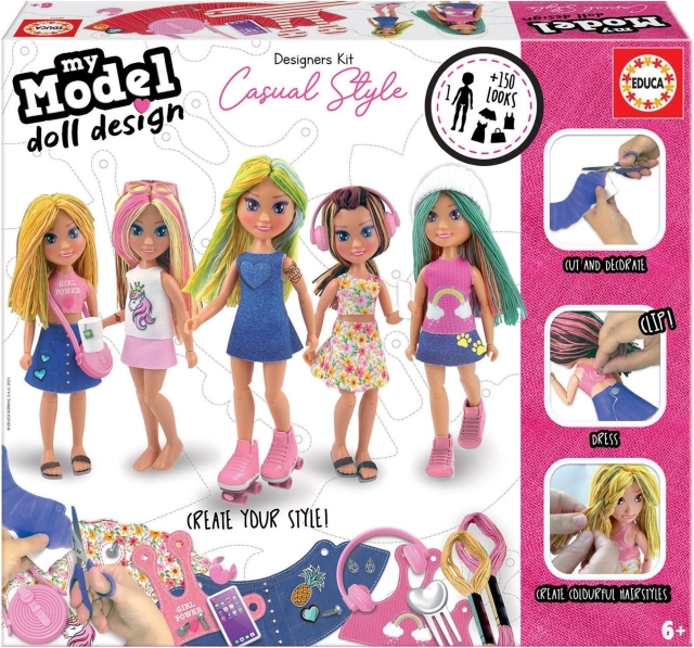 Coffret créatif EDUCA My Model Doll Design : style décontracté