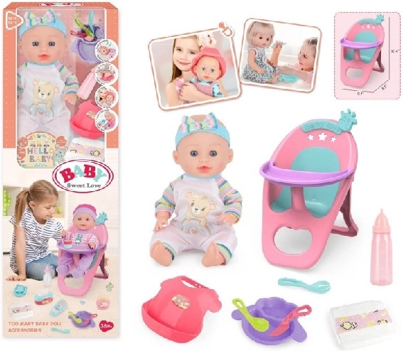Poupée bébé Baby Sweet Love avec set de repas