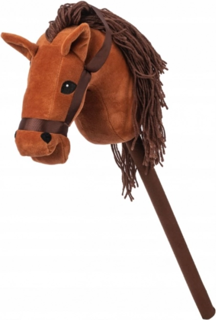 Tête de cheval sur bâton avec sons – marron