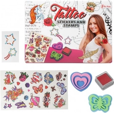 Tatouages temporaires avec tampons et autocollants – kit créatif pour enfants
