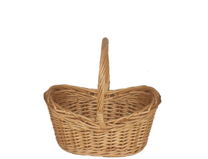 Panier en osier naturel avec poignée 20 × 14 × 10/18 cm