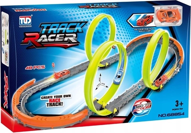 Piste de course Track Racer avec triples boucles (48 pièces)
