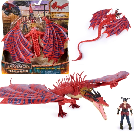 Spin Master Dragons – figurines du dragon Monstrous Nightmare et de Kranedur, ailes articulées 55 cm