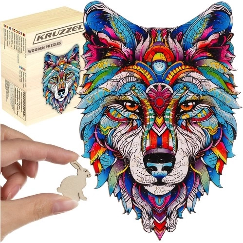 Puzzle en bois KRUZZEL – loup 170 pièces