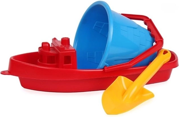 TechnoK set pour le sable avec bateau, seau et pelle