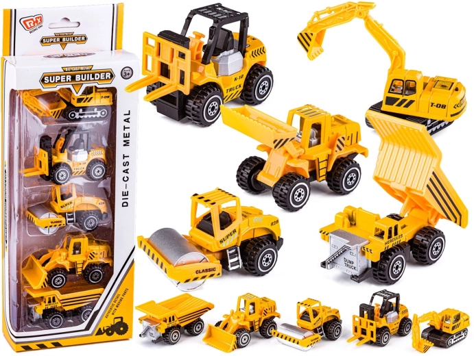 Petits véhicules de chantier en métal – set de 5 pièces