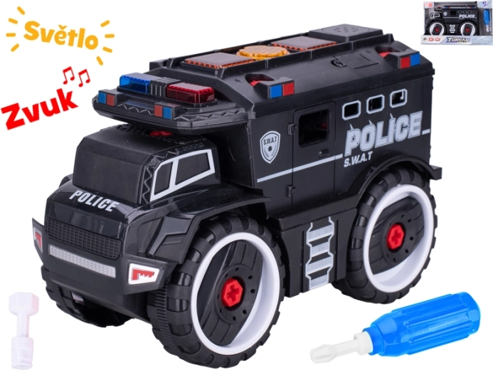 Voiture de police à visser 24 cm avec lumières et sons