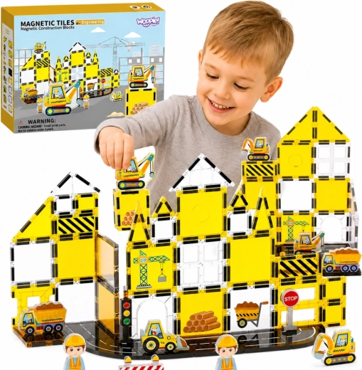 Jeu de construction magnétique Woopie Chantier STEAM, 47 pièces