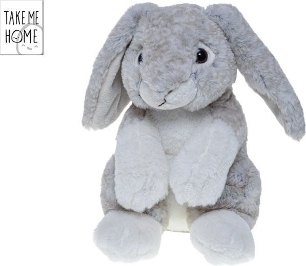 Lapin en peluche 20 cm gris Take Me Home