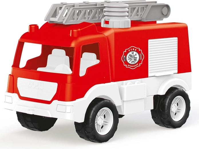 Camion de pompiers en plastique avec pompe à eau et échelle extensible
